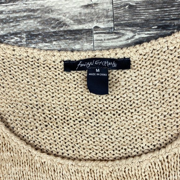 Foreign Exchange Fringe Sleeve Knit Top Sz M Med Blouse Boho Festival - Picture 8 of 8